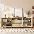 Pemberly Row Modern Fluted TV Stand for TVs up to 100 in Light Wood