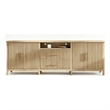 Pemberly Row Modern Fluted TV Stand for TVs up to 100 in Light Wood