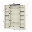 Pemberly Row Farmhouse Pantry Cabinet with LED Barn Doors in Cream
