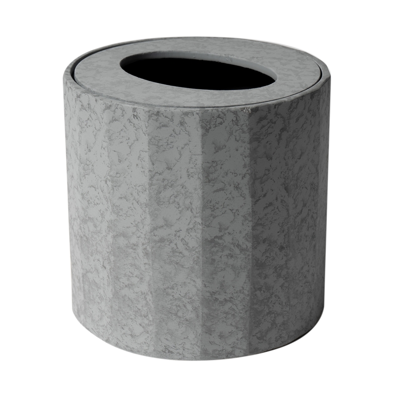 Pemberly Row Solid Concrete 5-Piece Accessory Set in Gray Matte