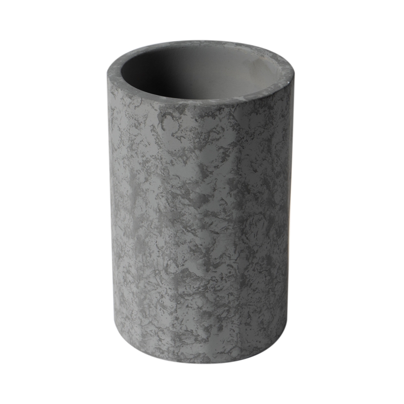 Pemberly Row Solid Concrete 5-Piece Accessory Set in Gray Matte