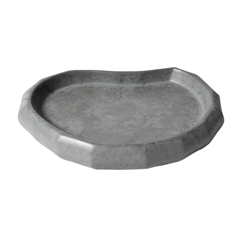 Pemberly Row Solid Concrete 5-Piece Accessory Set in Gray Matte