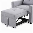 Pemberly Row Convertible Sleeper Chairs - Set of 2 in Light Gray Linen