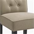 Pemberly Row Set of 2 Beige Fabric Counter Height Chairs with Black Finish Legs