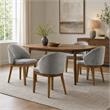 Pemberly Row Set of 4 Barrel-Back Dining Chairs in Light Gray Fabric
