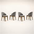 Pemberly Row Set of 4 Barrel-Back Dining Chairs in Light Gray Fabric