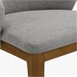 Pemberly Row Set of 4 Barrel-Back Dining Chairs in Light Gray Fabric