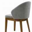 Pemberly Row Set of 4 Barrel-Back Dining Chairs in Light Gray Fabric