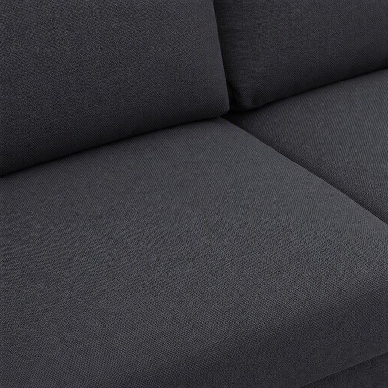 pemberly row 2pc dark gray linen fabric sofa set with accent pillows