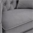 Pemberly Row Loveseat Set in Gray with Button Tufted Design - Set of 2