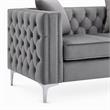 Pemberly Row Loveseat Set in Gray with Button Tufted Design - Set of 2