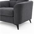 Pemberly Row Set of 2 Gray Woven Fabric Chairs with Tufted Cushions