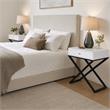 Pemberly Row Set of 2 White Side Tables with Glass Top