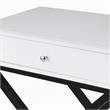 Pemberly Row Set of 2 White Side Tables with Glass Top