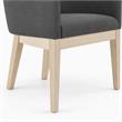 Pemberly Row Set of 4 Gray Fabric Barrel Accent Chairs with Solid Wood Legs
