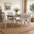 Pemberly Row Set of 6 Off White Fabric Chairs with Cushioned Seats