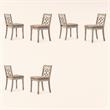 Pemberly Row Set of 6 Off White Fabric Chairs with Cushioned Seats