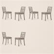 Pemberly Row Set of 6 Off White Fabric Chairs with Cushioned Seats