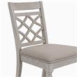 Pemberly Row Set of 6 Off White Fabric Chairs with Cushioned Seats