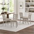 Pemberly Row Set of 4 Contemporary Off White Fabric Chairs with Cushion