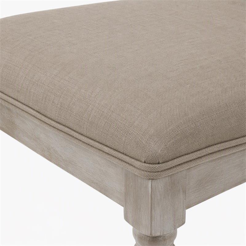 Pemberly Row Set of 4 Contemporary Off White Fabric Chairs with Cushion