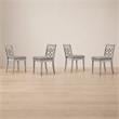 Pemberly Row Set of 4 Contemporary Off White Fabric Chairs with Cushion