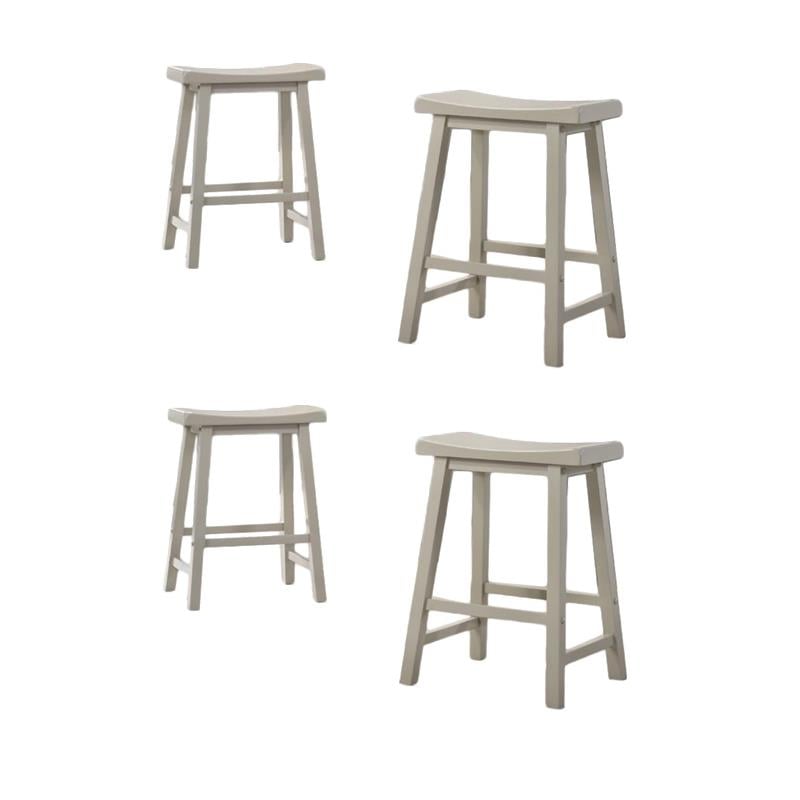 Pemberly Row Set of 4 Counter Height Stools in Light Gray