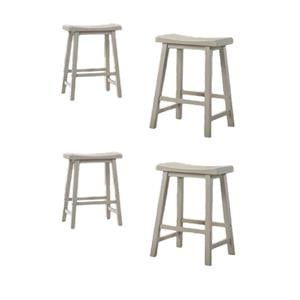 Pemberly Row Set of 4 Counter Height Stools in Light Gray