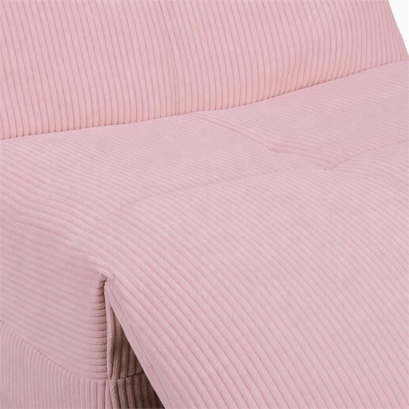 Pemberly Row Swivel Glider Recliners - Set of 2 in Pink Corduroy Fabric