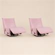 Pemberly Row Swivel Glider Recliners - Set of 2 in Pink Corduroy Fabric