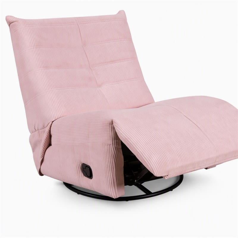 Pemberly Row Swivel Glider Recliners - Set of 2 in Pink Corduroy Fabric