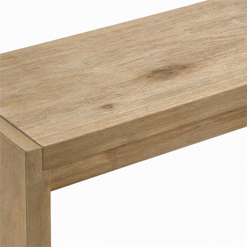 Pemberly Row Set of 2 Wooden Dining Benches in Oak Finish