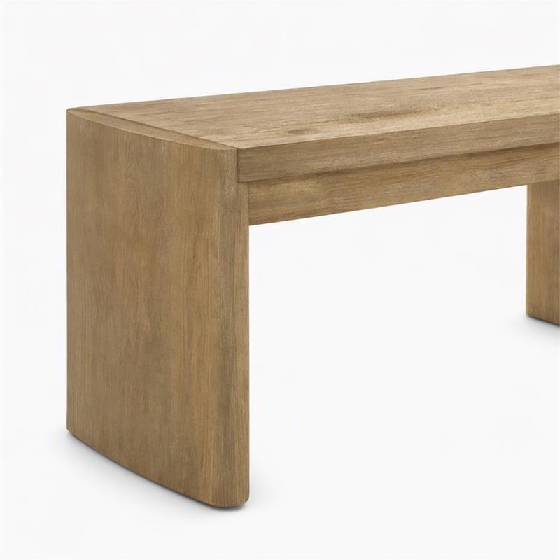 Pemberly Row Set of 2 Wooden Dining Benches in Oak Finish