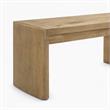 Pemberly Row Set of 2 Wooden Dining Benches in Oak Finish