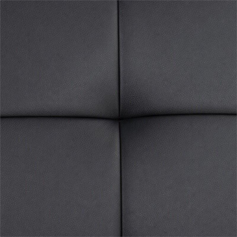 Pemberly Row 4-Piece Living Room Set with Sofa and Loveseat in Black PVC