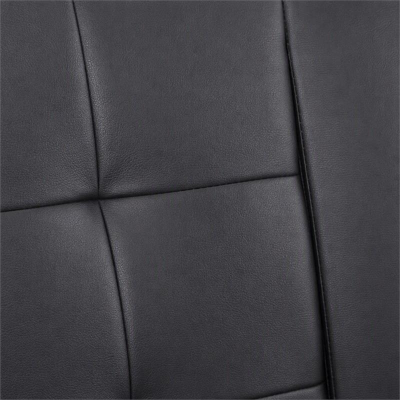 Pemberly Row Set of 2 Black PVC Fabric Loveseats with LED Lights
