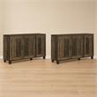 Pemberly Row 2-Piece 3-Door Shoe Cabinet Set in Dark Dusty Oak