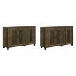 Pemberly Row 2-Piece 3-Door Shoe Cabinet Set in Dark Dusty Oak