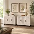 Pemberly Row Engineered Wood Dusty Gray Oak Shoe Cabinets - Set of 2