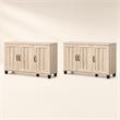 Pemberly Row Engineered Wood Dusty Gray Oak Shoe Cabinets - Set of 2