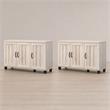 Pemberly Row Engineered Wood Dusty Gray Oak Shoe Cabinets - Set of 2