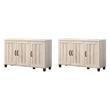 Pemberly Row Engineered Wood Dusty Gray Oak Shoe Cabinets - Set of 2