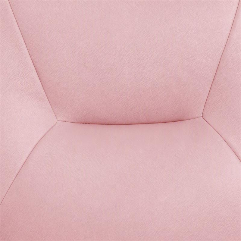 Pemberly Row Set of 2 Pink Recliner Chairs for Kids in PVC Upholstery