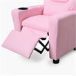 Pemberly Row Kids Recliner Chairs (Set of 2) in Pink Faux Leather