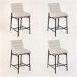 Pemberly Row Set of 4 White Boucle Fabric Counter Height Chairs