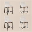 Pemberly Row Set of 4 White Boucle Fabric Counter Height Chairs