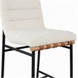 Pemberly Row Set of 3 White Boucle Counter Height Chairs