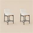 Pemberly Row Set of 2 White Boucle Counter Height Chairs