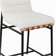Pemberly Row Set of 2 White Boucle Counter Height Chairs