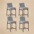 Pemberly Row Set of 4 Gray Boucle Fabric Counter Height Chairs